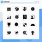 Group of 16 Solid Glyphs Signs and Symbols for management, position, navigation, achievement, basic