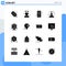 Group of 16 Solid Glyphs Signs and Symbols for tower, signal, app, network, smartphone