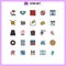 Group of 25 Filled line Flat Colors Signs and Symbols for login, browser, design, danger, security