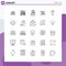 Group of 25 Lines Signs and Symbols for celebration, looking, diagram, focus, attention
