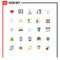 Group of 25 Modern Flat Colors Set for easter, world, keywords, support, help