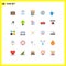 Group of 25 Modern Flat Colors Set for keys, human, tools, degrees, avatar