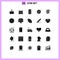 Group of 25 Modern Solid Glyphs Set for china, internet, domestics, cyber, smart house