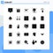 Group of 25 Modern Solid Glyphs Set for touch, sky, city, mountain, balloon