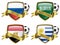 Group A 4 Countries flag icon with ribbon & ribbon