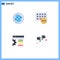 Group of 4 Flat Icons Signs and Symbols for education, setting, computers, hardware, free