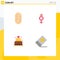 Group of 4 Modern Flat Icons Set for biometric, wedding, gender, cake, eraser