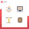 Group of 4 Modern Flat Icons Set for care, human, advertising, poster, strength