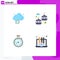 Group of 4 Modern Flat Icons Set for cloud, navigation, technology, chair lift, design