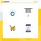 Group of 4 Modern Flat Icons Set for cloud, shopping, cloud, card, item