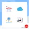 Group of 4 Modern Flat Icons Set for wifi, marker, house, storage, travel