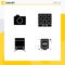 Group of 4 Modern Solid Glyphs Set for camera, train, basic, house, ad