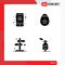 Group of 4 Solid Glyphs Signs and Symbols for account, sign, bird, egg, arrow