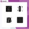 Group of 4 Solid Glyphs Signs and Symbols for audio play, contract, video play, degree, paper