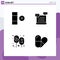 Group of 4 Solid Glyphs Signs and Symbols for cell, balloon, ai, shopping, party