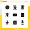 Group of 9 Modern Solid Glyphs Set for admin, mail, smartphone, medical, hospital