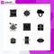 Group of 9 Solid Glyphs Signs and Symbols for portrait, photographer, computing, photo, real estate
