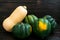 Group of Acorn Squash and Butternut Squash