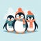 group of adorable penguins wearing scarves 1