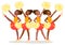 Group of african cheerleaders illustration
