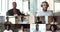 Group of African people having on-line conversation, footages collage view