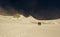 Group of alpinists on a glacier.