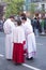 A group of altar assistants during the procession of Christ of the Three Falls in Madrid