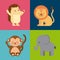 Group animal cute icon