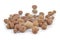 Group of argan nuts on white background.