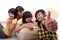 Group of asian student on sofa