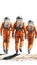 Group of Astronauts Wearing Orange and White Spacesuits Isolated on White Background. Generative ai