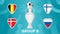 Group B of European football 2020 tournament final concept vector