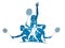 Group of Badminton player action cartoon graphic