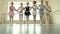 Group of ballerinas rehearsing before performance.