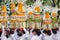 Group of beautiful women in traditional Balinese costumes