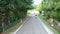 Group of Bikers on Mopeds Ride Along the Italian Road, Aerial View