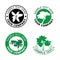 Group of black green tree logo circle border, set of silhouette forest icon sphere print, ecology green plant sign in cycle label.