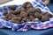 Group of black truffles in italian market