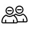 Group blacklist icon, outline style