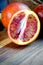 Group of blood oranges cutting board