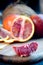 Group of blood oranges cutting board