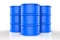 Group of blue oil barrels