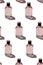 Group of bottles with pink perfumes on white background fashion and beauty