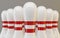Group of bowling pins closeup