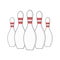 Group of bowling pins isolated on white background.