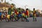 Group of boys performing during the Carnival Celebrations in the city of Bisssau