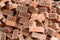 Group of bricks square construction materials