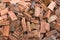 Group of bricks square construction materials