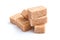 Group of brown cane sugar cubes