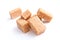 Group of brown cane sugar cubes